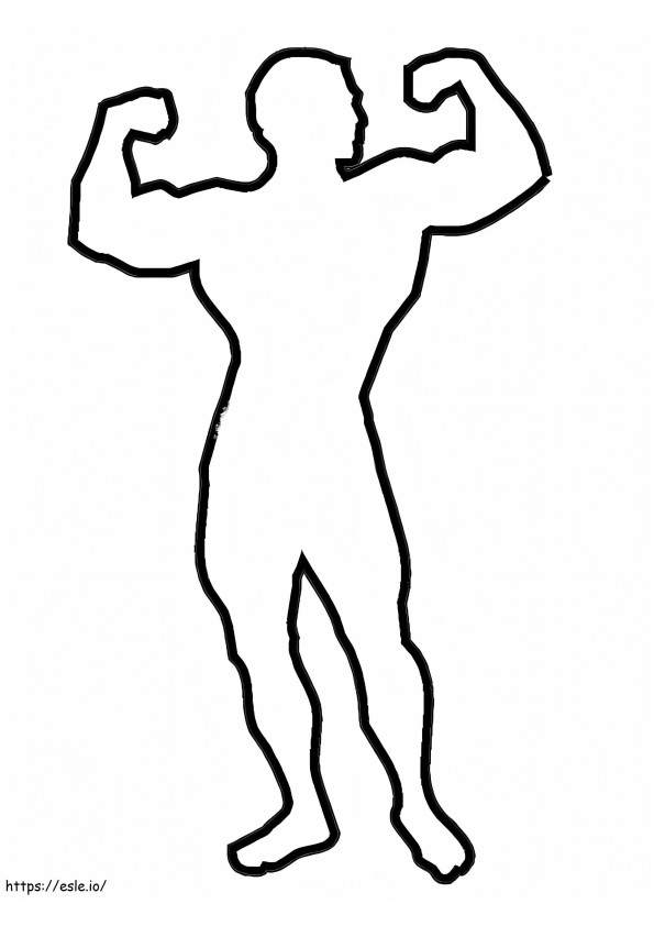 Cool Strong Person Outline coloring page
