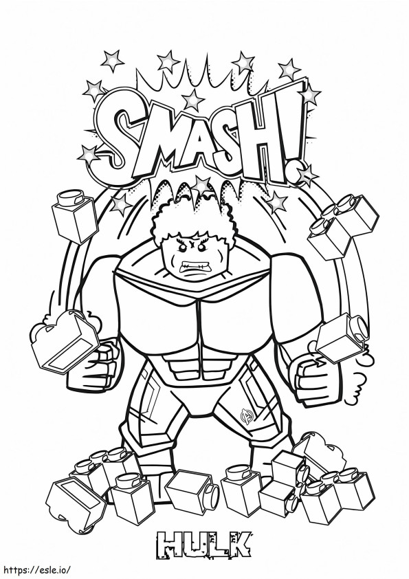 Angry Lego Hulk 2 coloring page