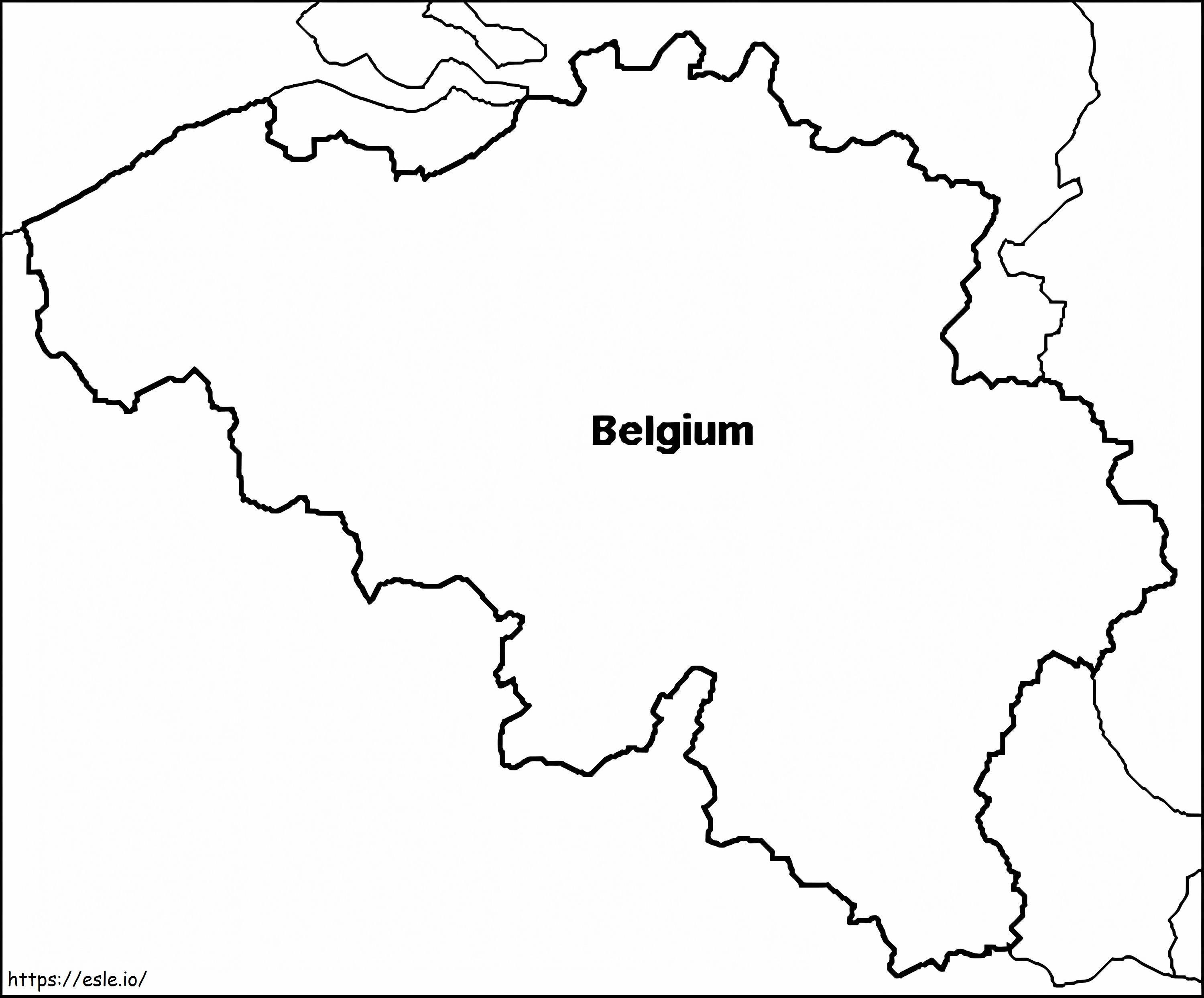 Belgian kartan ääriviivat värityskuva