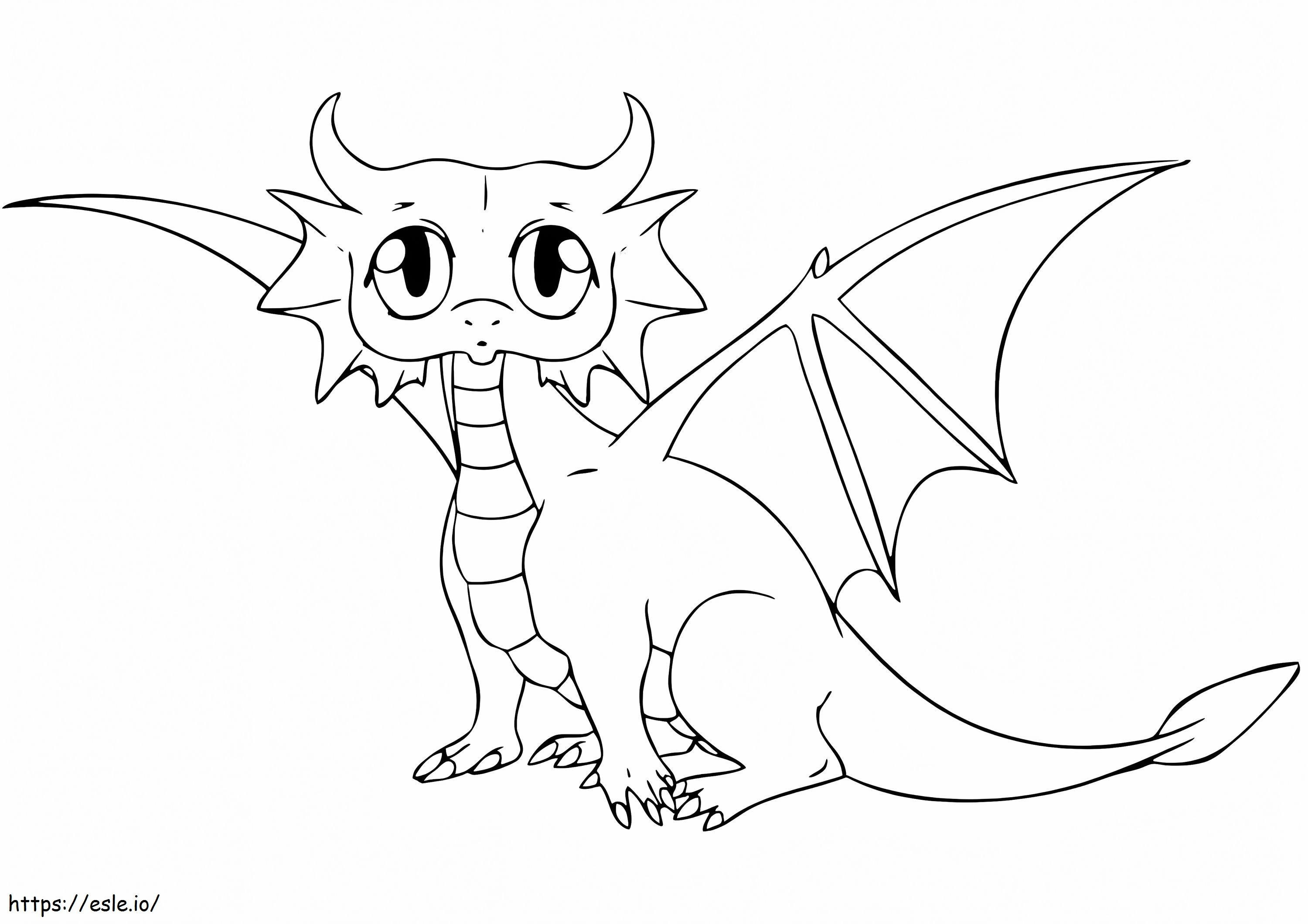 Coloriage Adorable Dragon à imprimer dessin