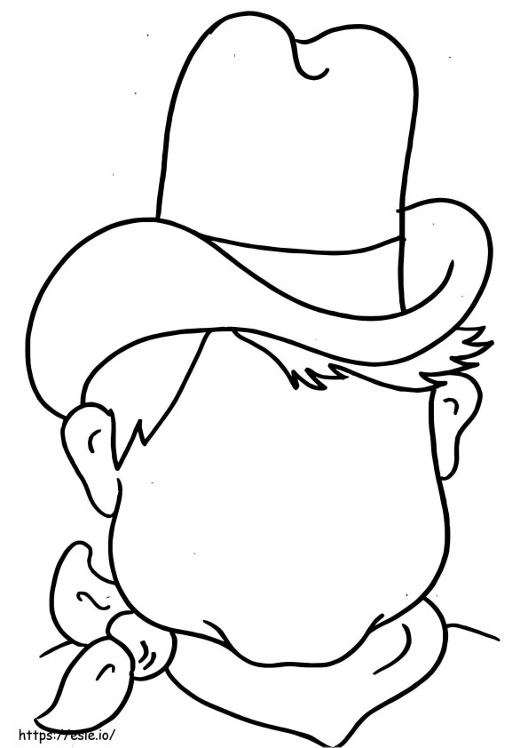 Cowboy Blank Face coloring page