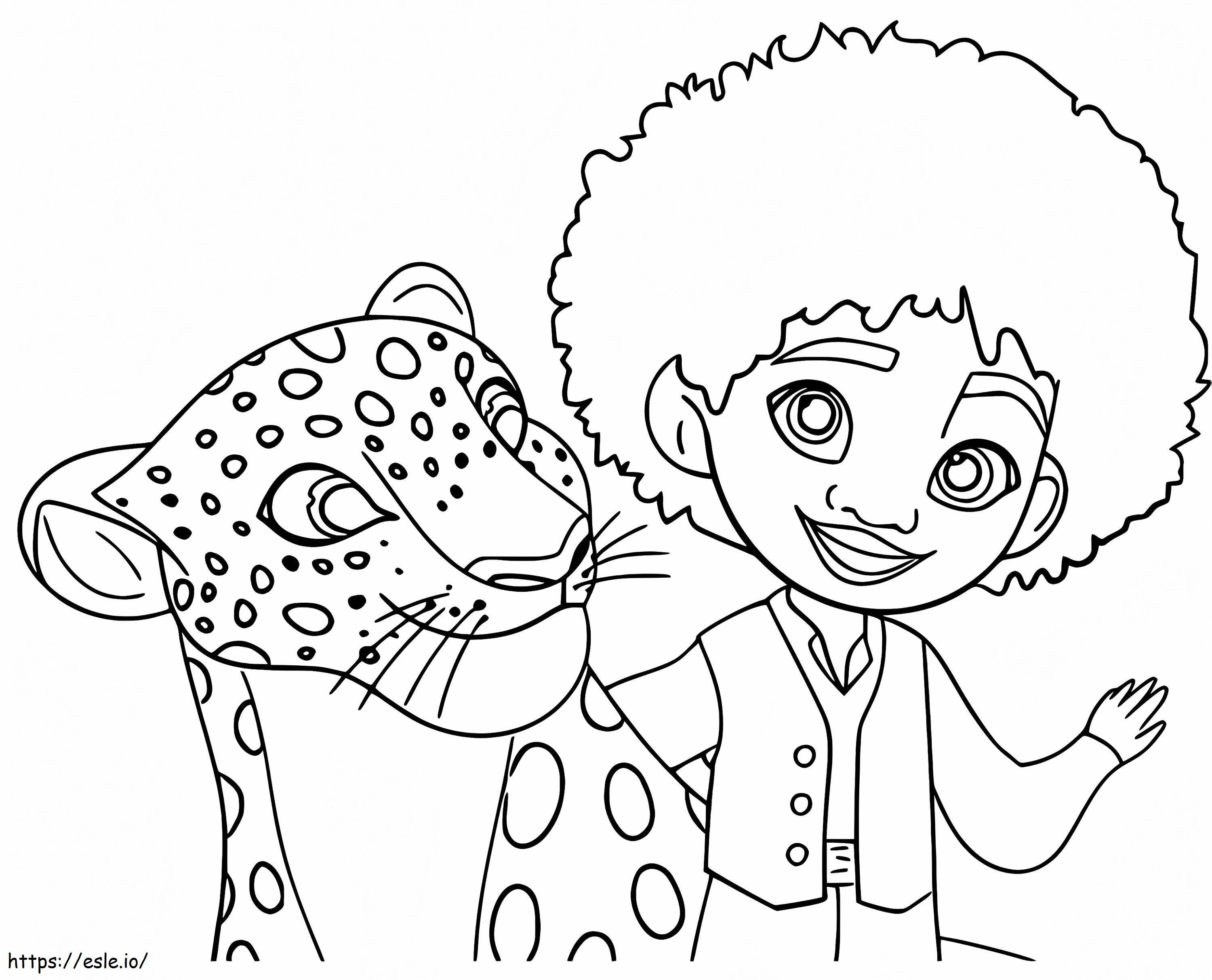 Coloriage Antonio et le Jaguar à imprimer dessin