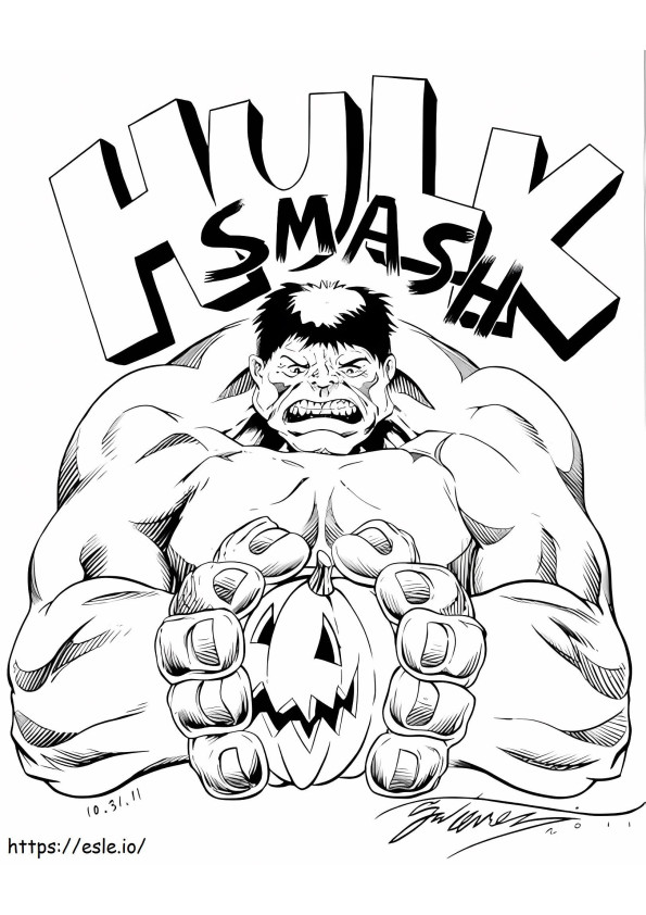 Hulk In Car coloring page