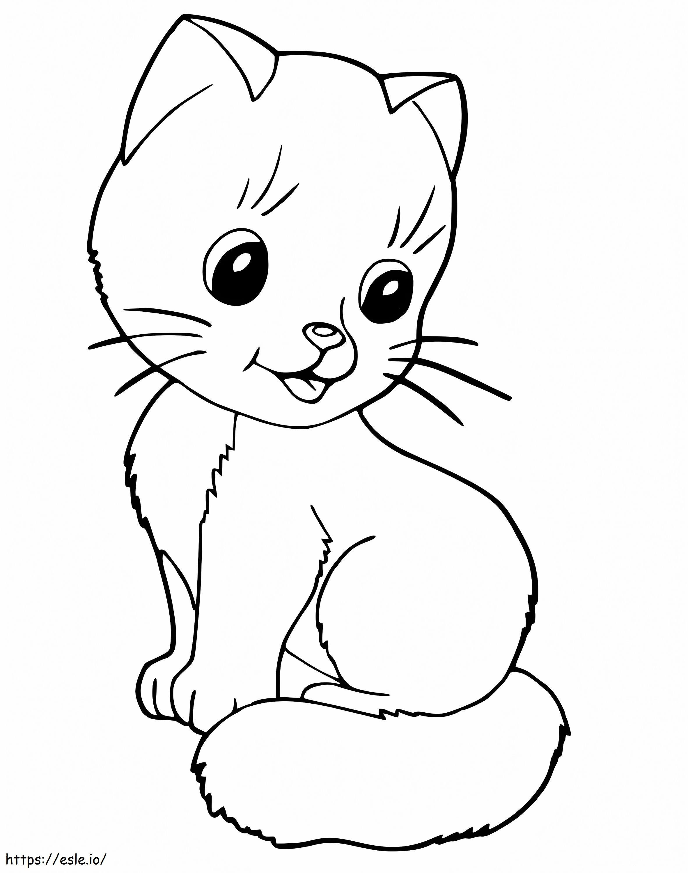 Happy Kitten 3 värityskuva
