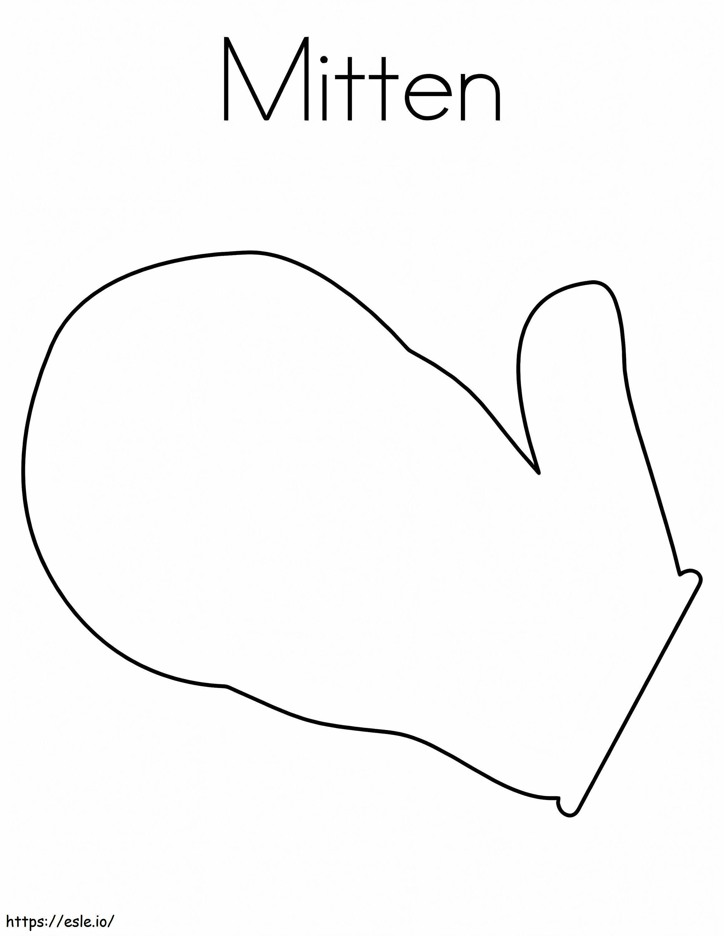 Simple Mitten coloring page
