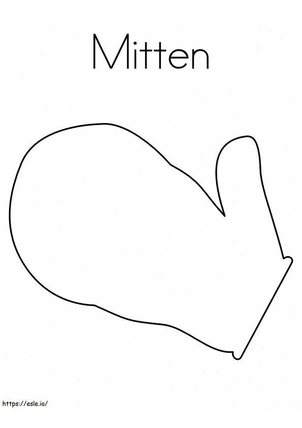 Simple Mitten coloring page