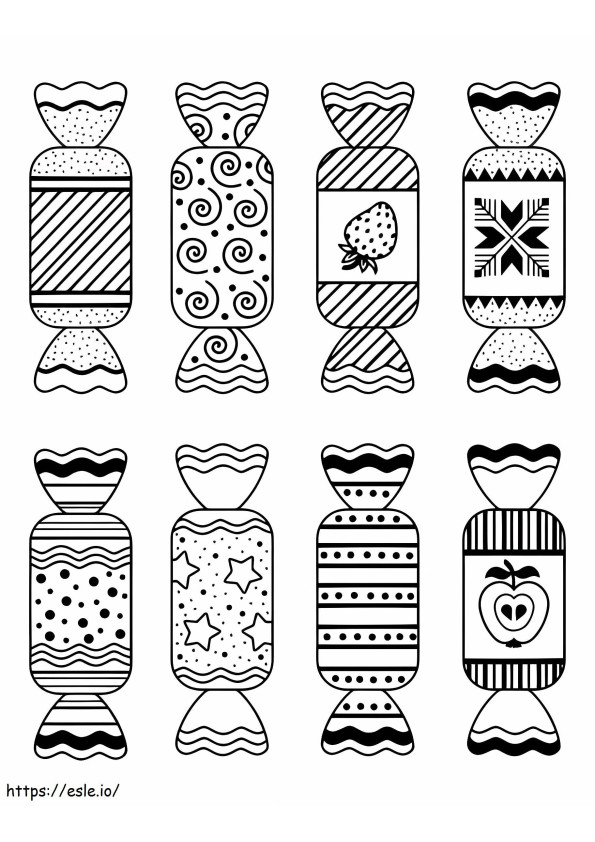 Eight Candies coloring page