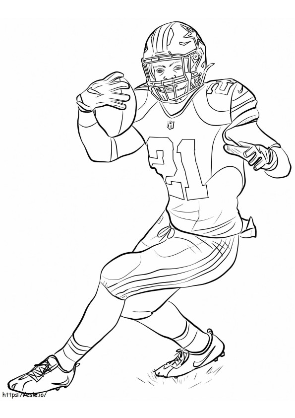 Ezekiel Elliott Football Player coloring page