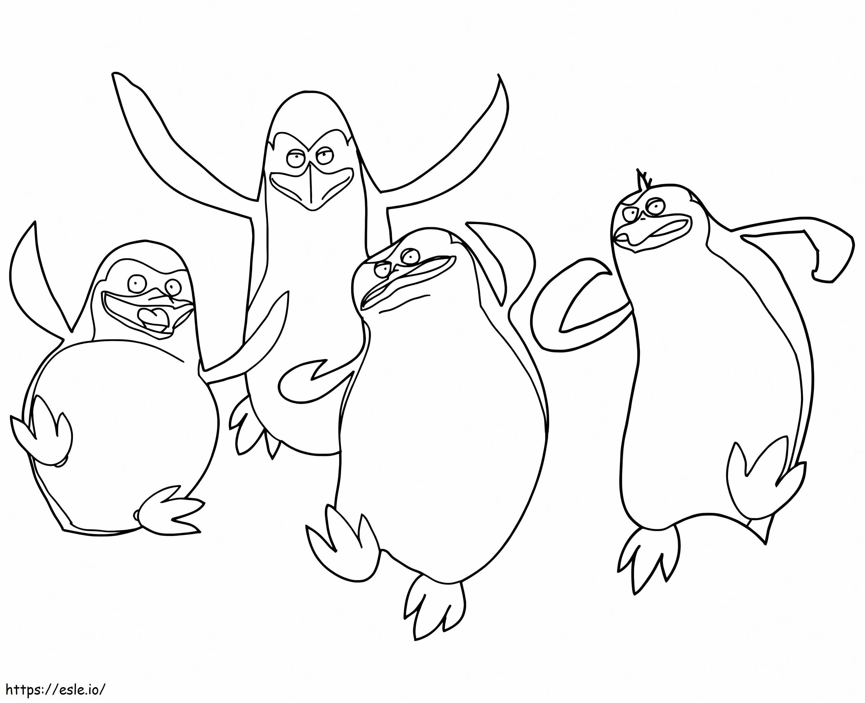 Pinguins de Madagascar para impressão para colorir