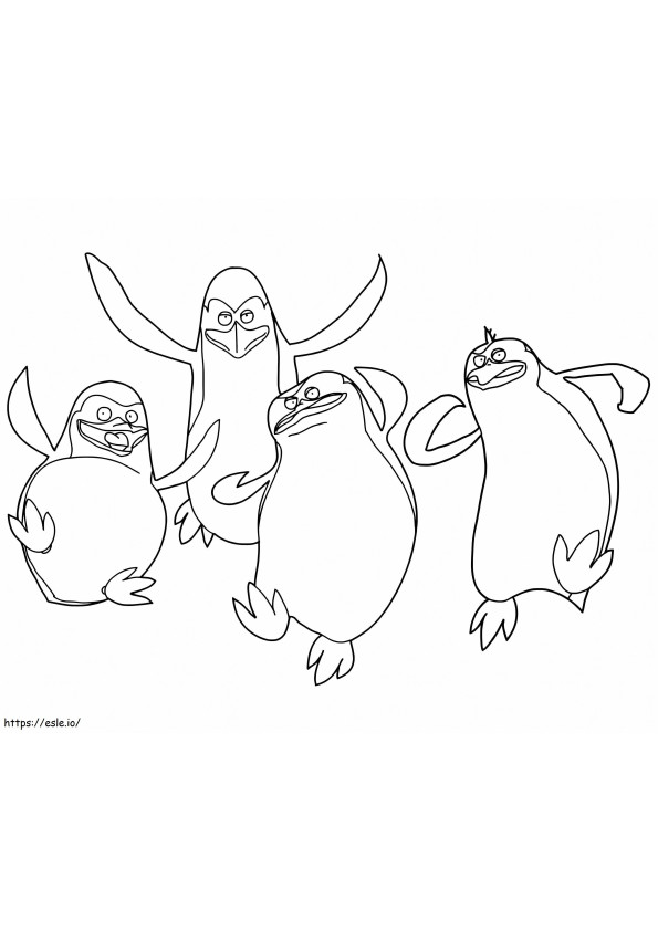 Pingwiny z Madagaskaru do wydrukowania kolorowanka