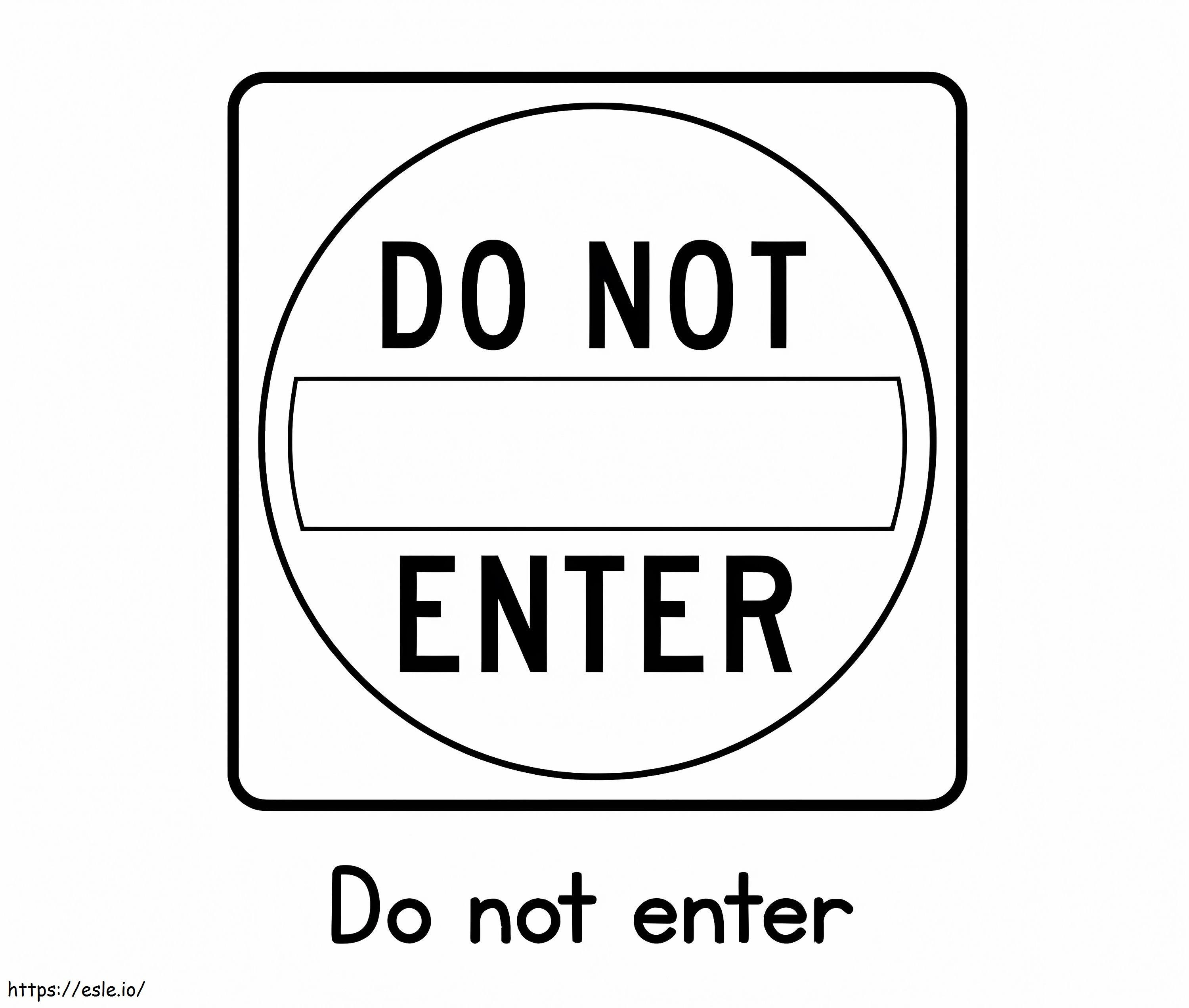 Do Not Enter Traffic Sign coloring page
