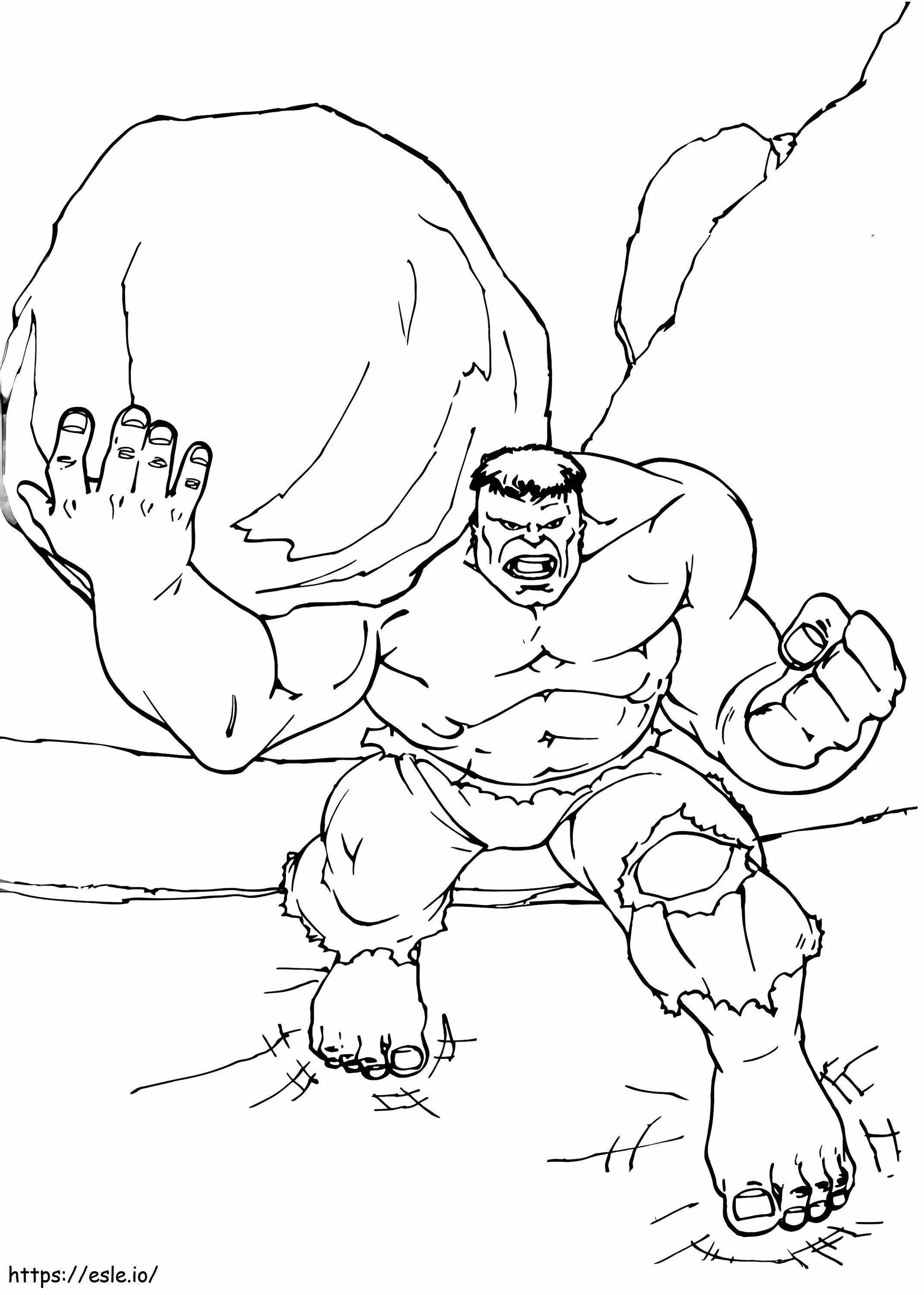 1534493296 Hulk trzymający kamień A4 kolorowanka