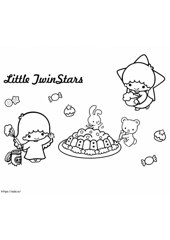 Sweet Little Twin Stars coloring page