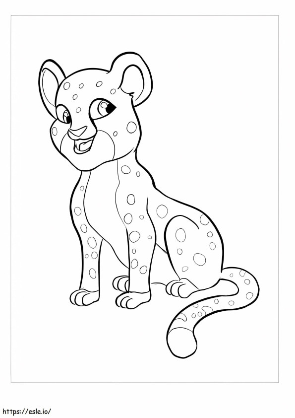 Cheetah-plezier kleurplaat