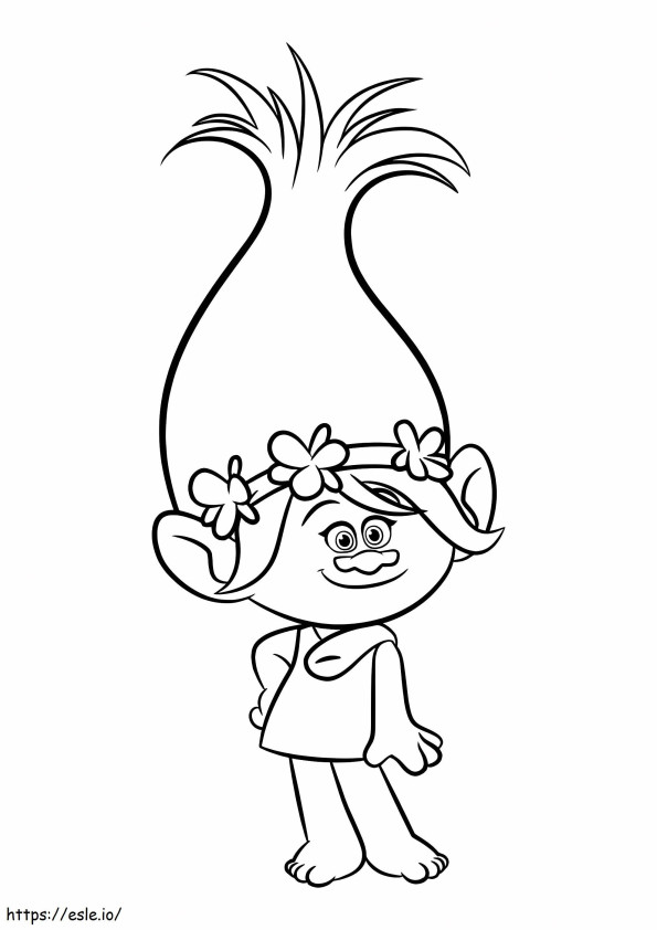 Smiling Poppy coloring page