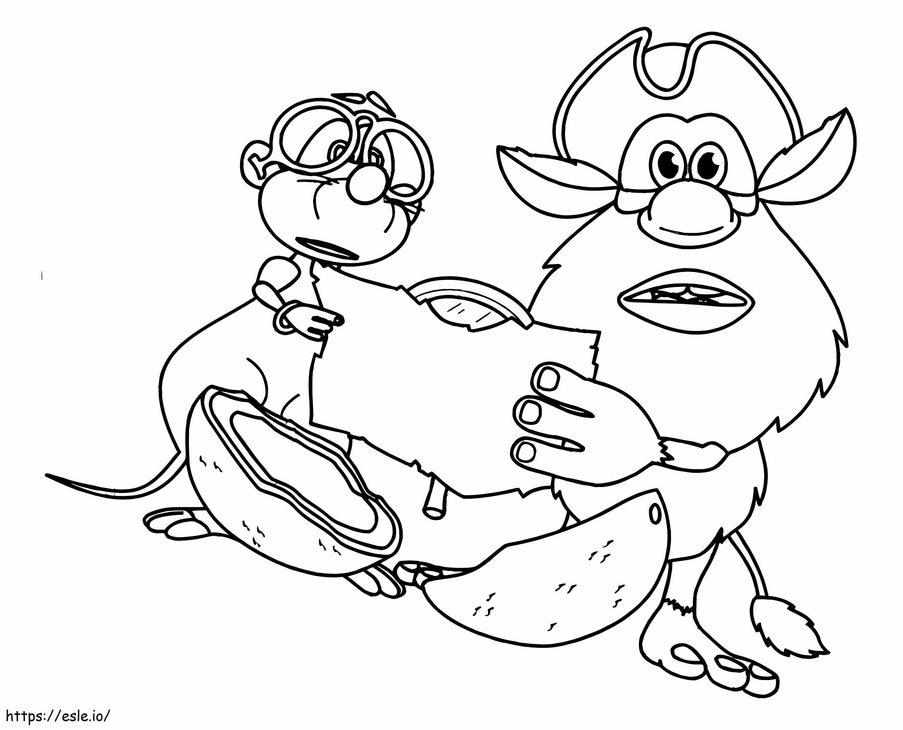 Booba With Best Friend coloring page