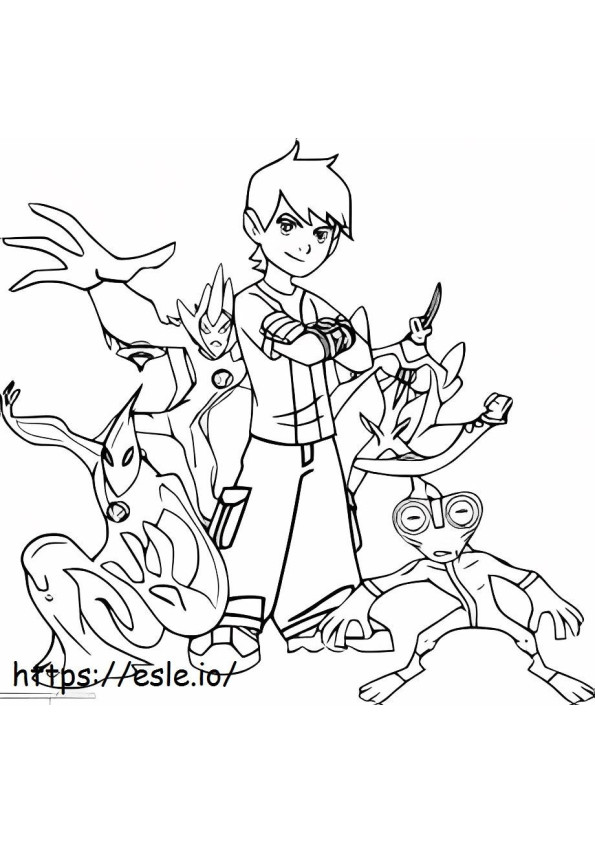 Ben 10 And Aliens coloring page