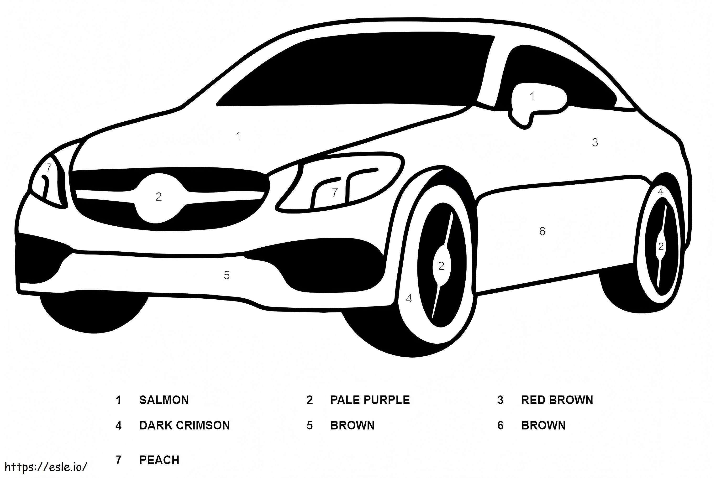 Mercedes Color By Number coloring page