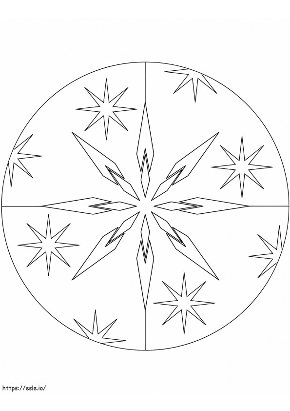Christmas Mandala With Stars coloring page