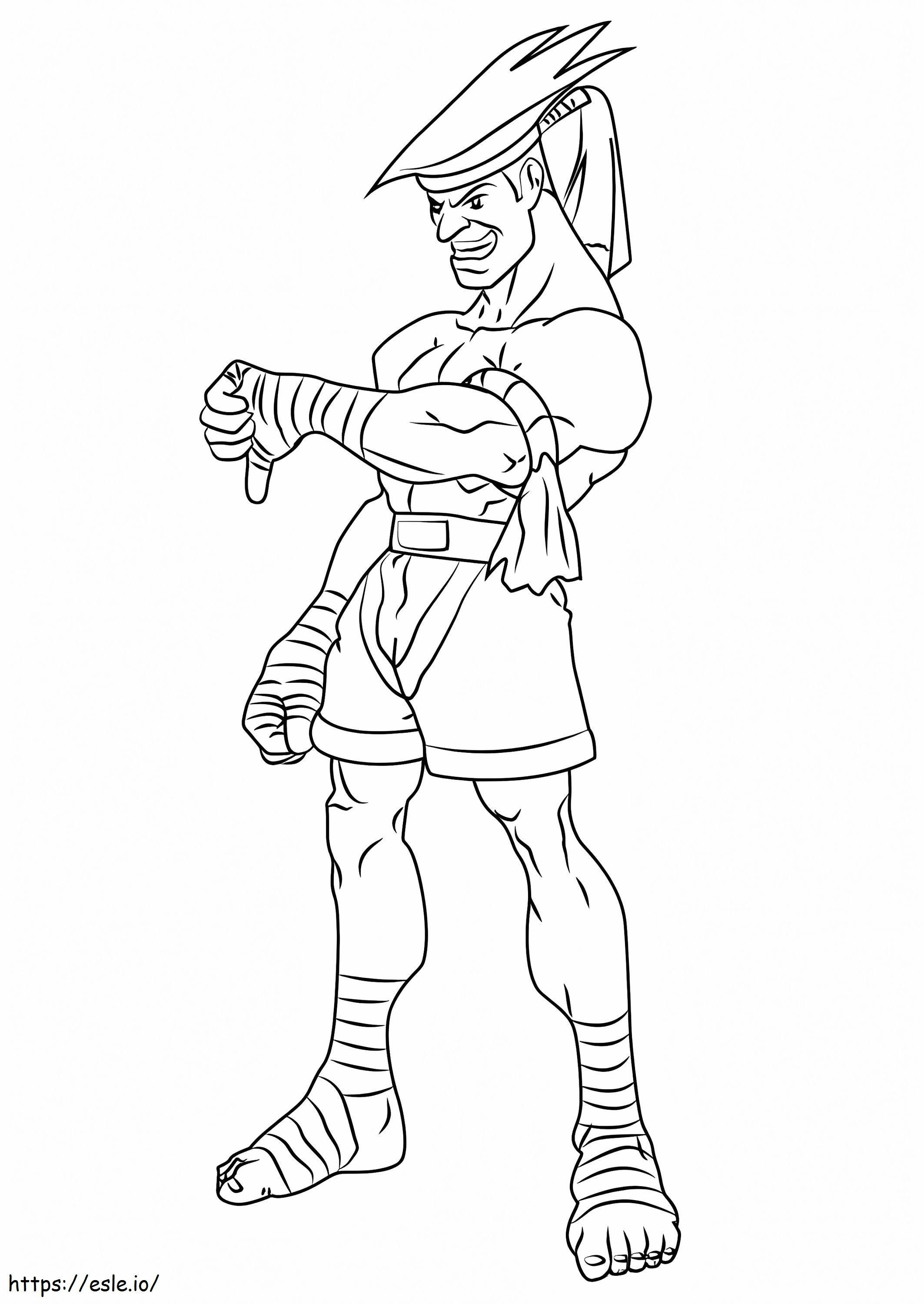 Adon From Street Fighter coloring page