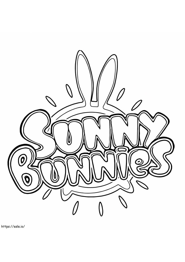 Logotipo de conejitos soleados para colorear