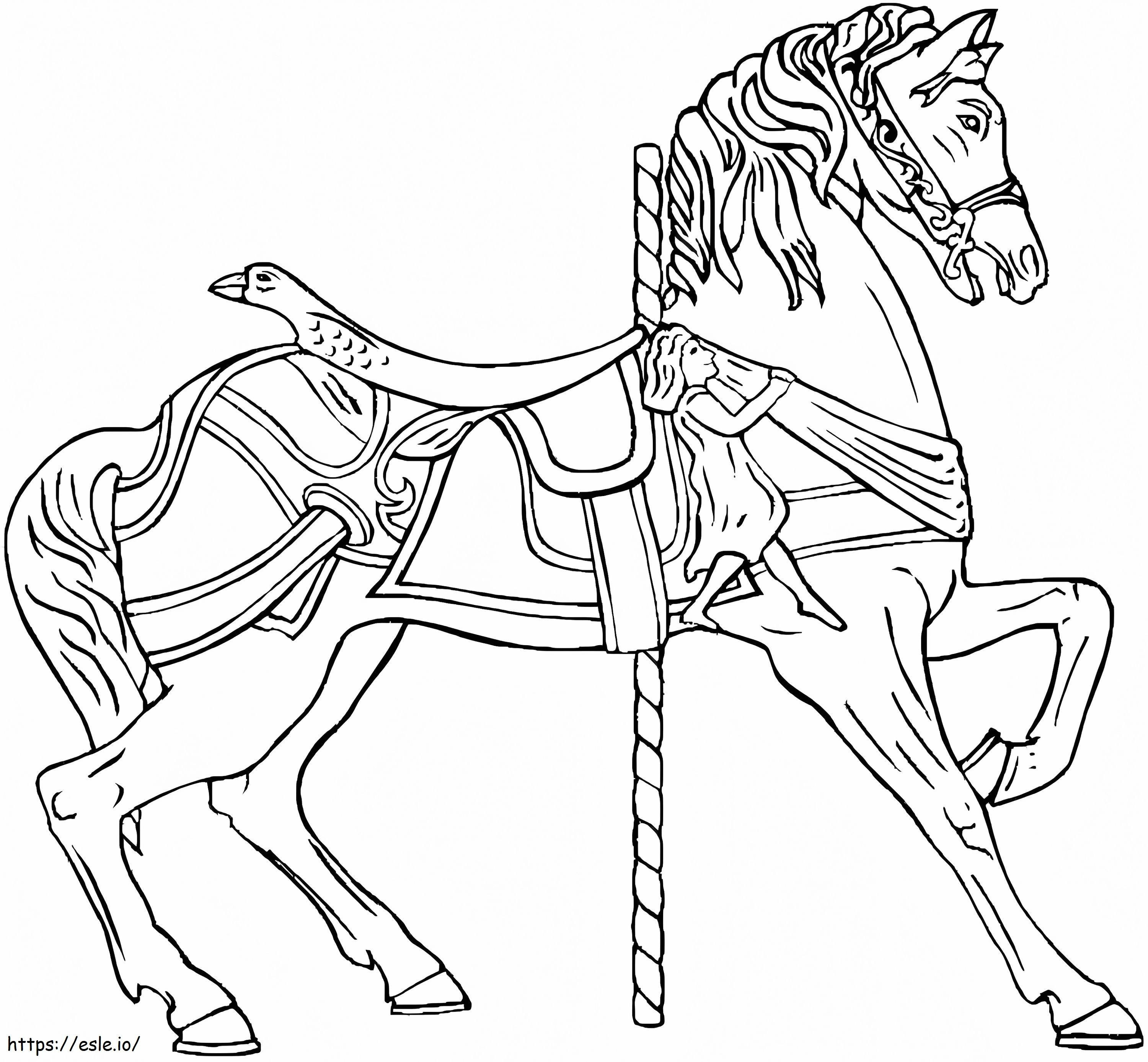 Cavalo de carrossel grátis para colorir