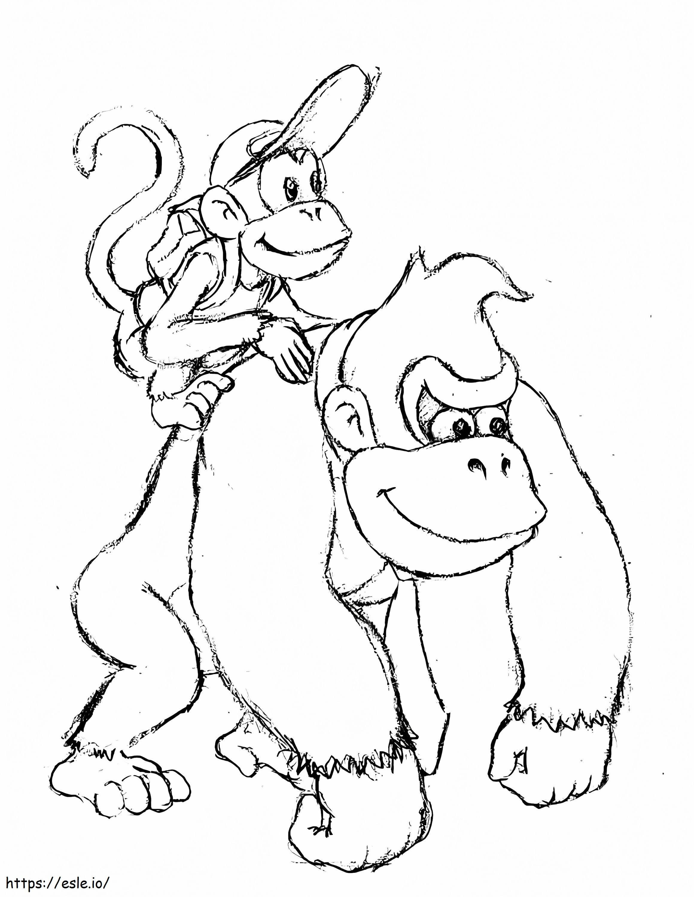 Diddy Kong Umschlag Donkey Kong ausmalbilder