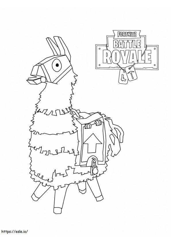 Llama Pinatas Fortnite coloring page
