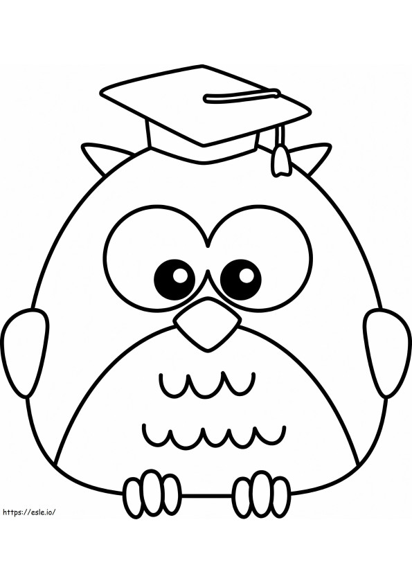 Printable Graduation Owl coloring page