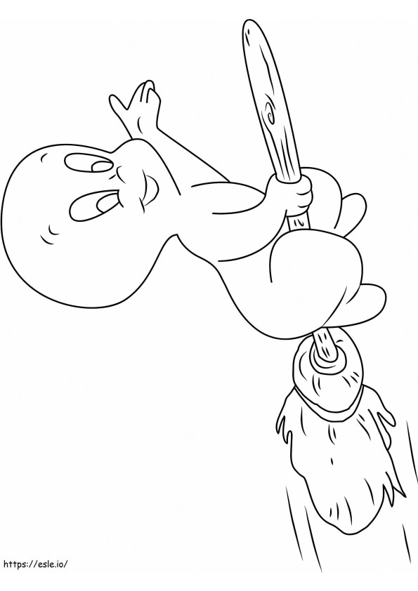 1531536978_Casper Flying On Broomstick A4 coloring page