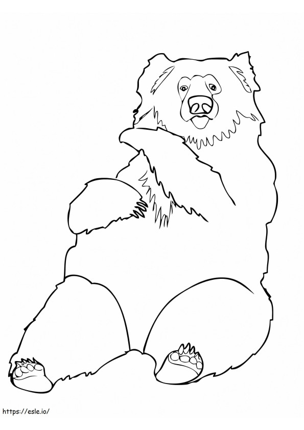 Tulostettava Sloth Bear värityskuva