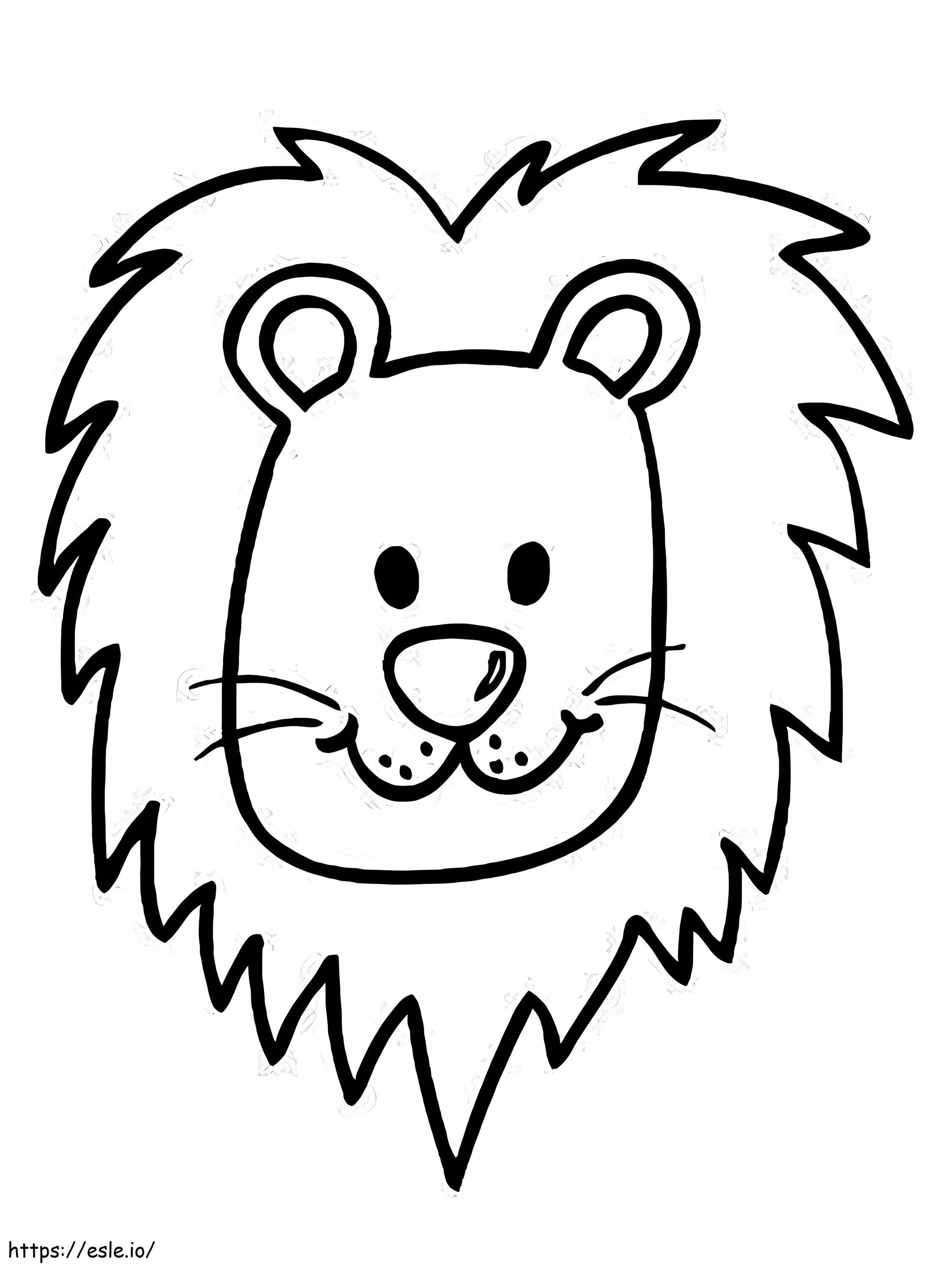 笑顔のライオンの顔 ぬりえ - 塗り絵