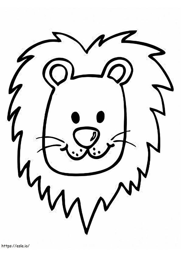 Coloriage Visage de lion souriant à imprimer dessin