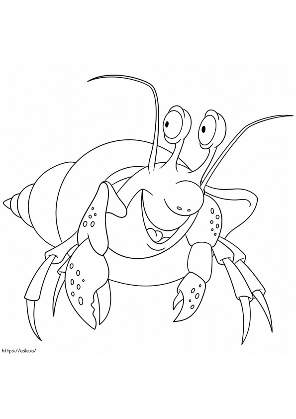Funny Hermit Crab Smiling coloring page