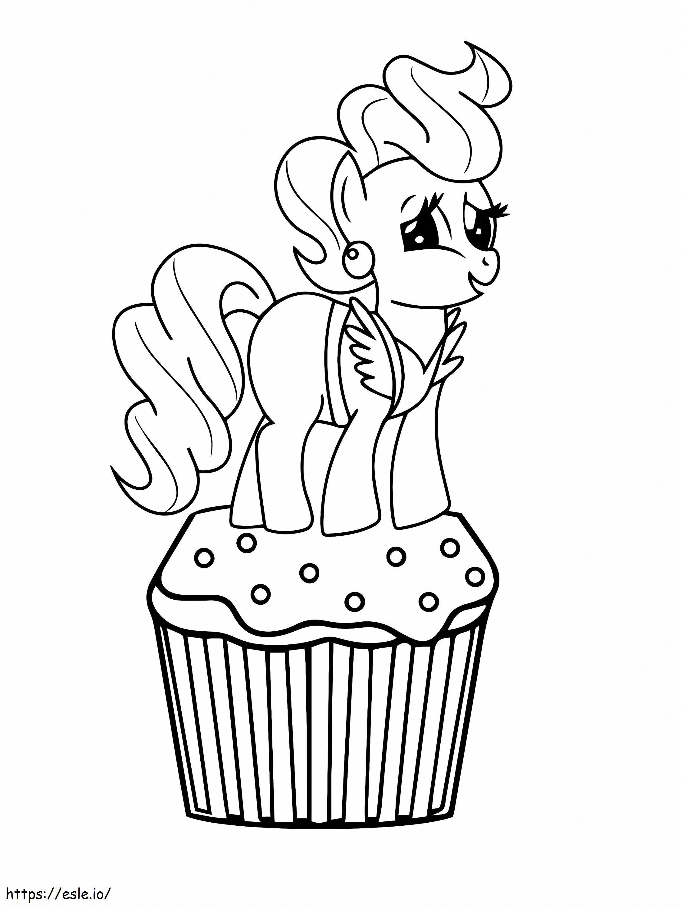 Mevrouw Cake op de bovenkant van Cupcake in My Little Pony kleurplaat kleurplaat