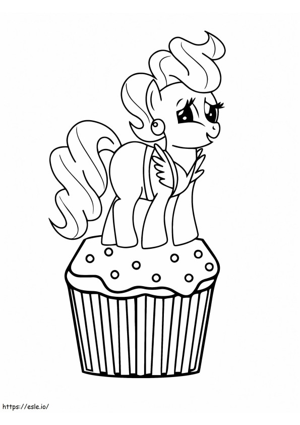 Mevrouw Cake op de bovenkant van Cupcake in My Little Pony kleurplaat