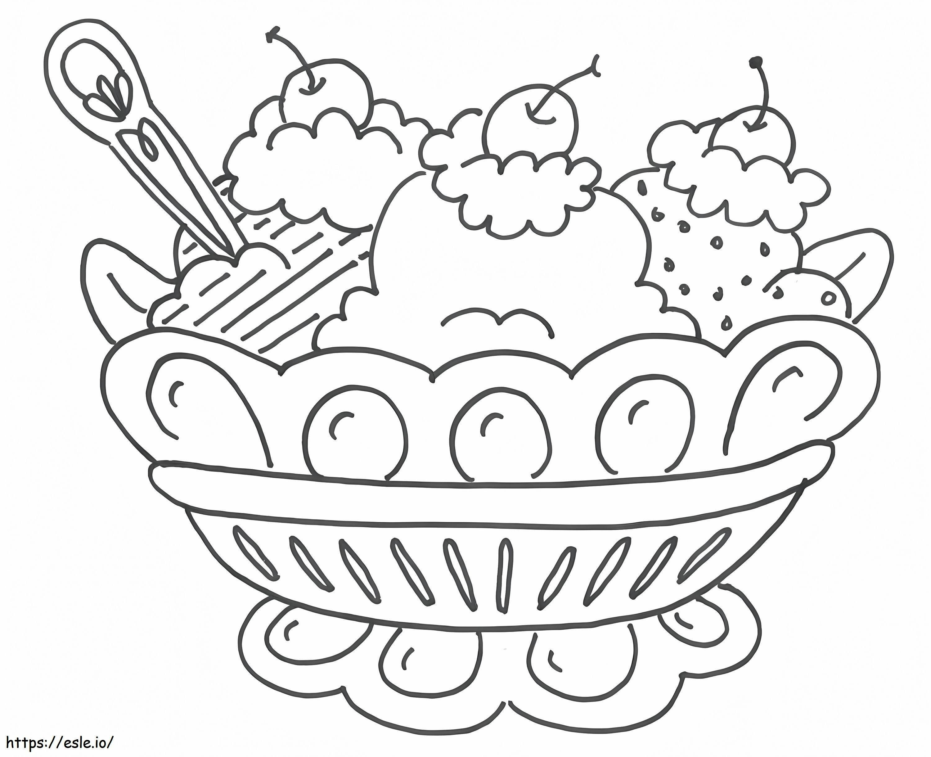 Bowl Of Dessert coloring page