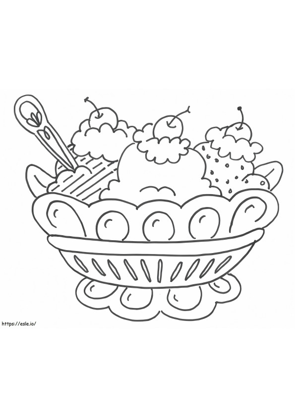 Coloriage Bol De Dessert à imprimer dessin