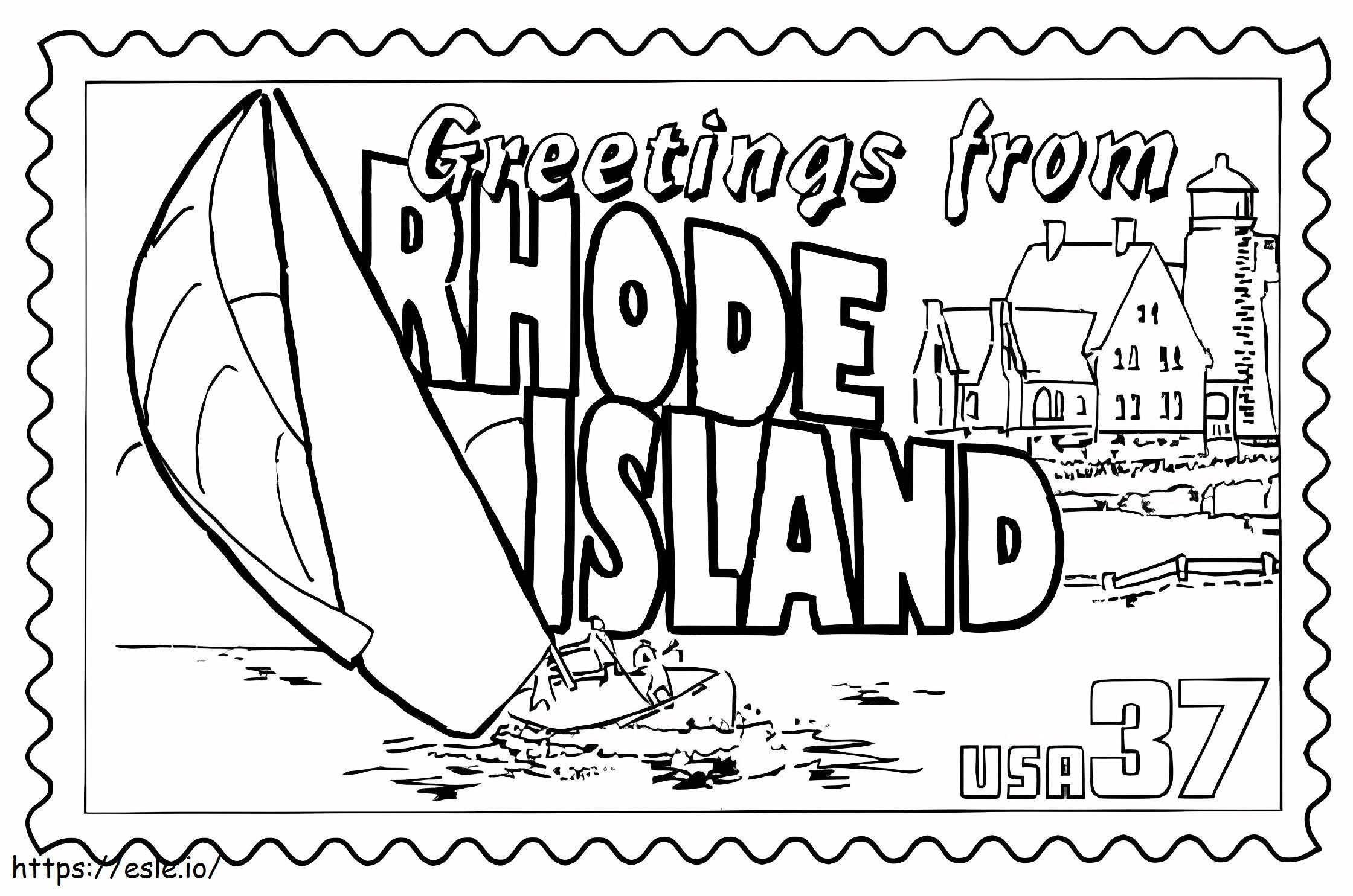 Coloriage Timbre de Rhode Island à imprimer dessin