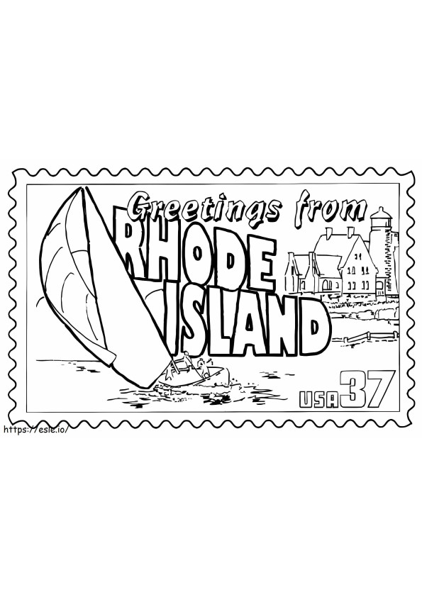 Stempel Pulau Rhode Gambar Mewarnai