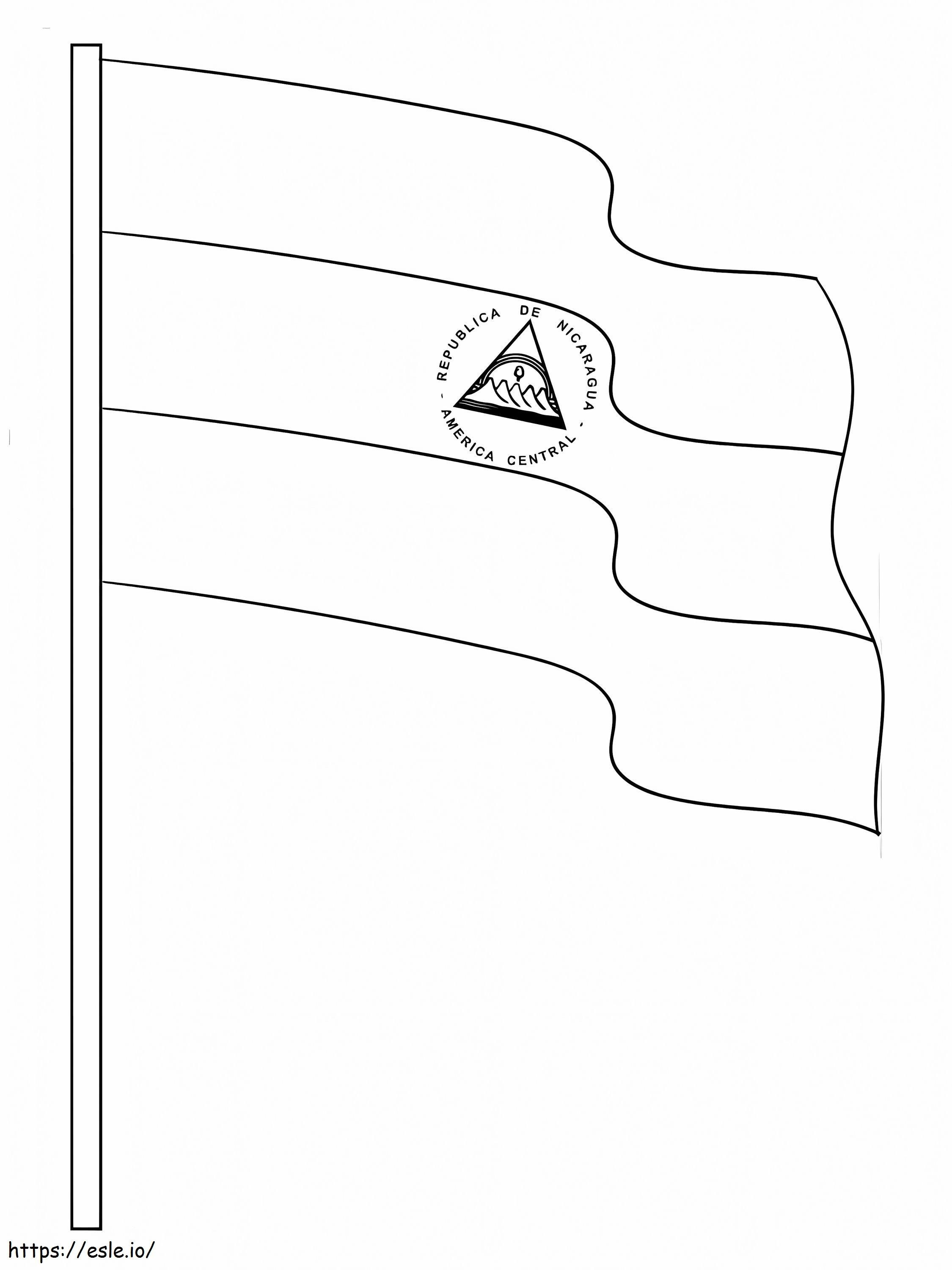 Bandeira da Nicarágua para impressão para colorir