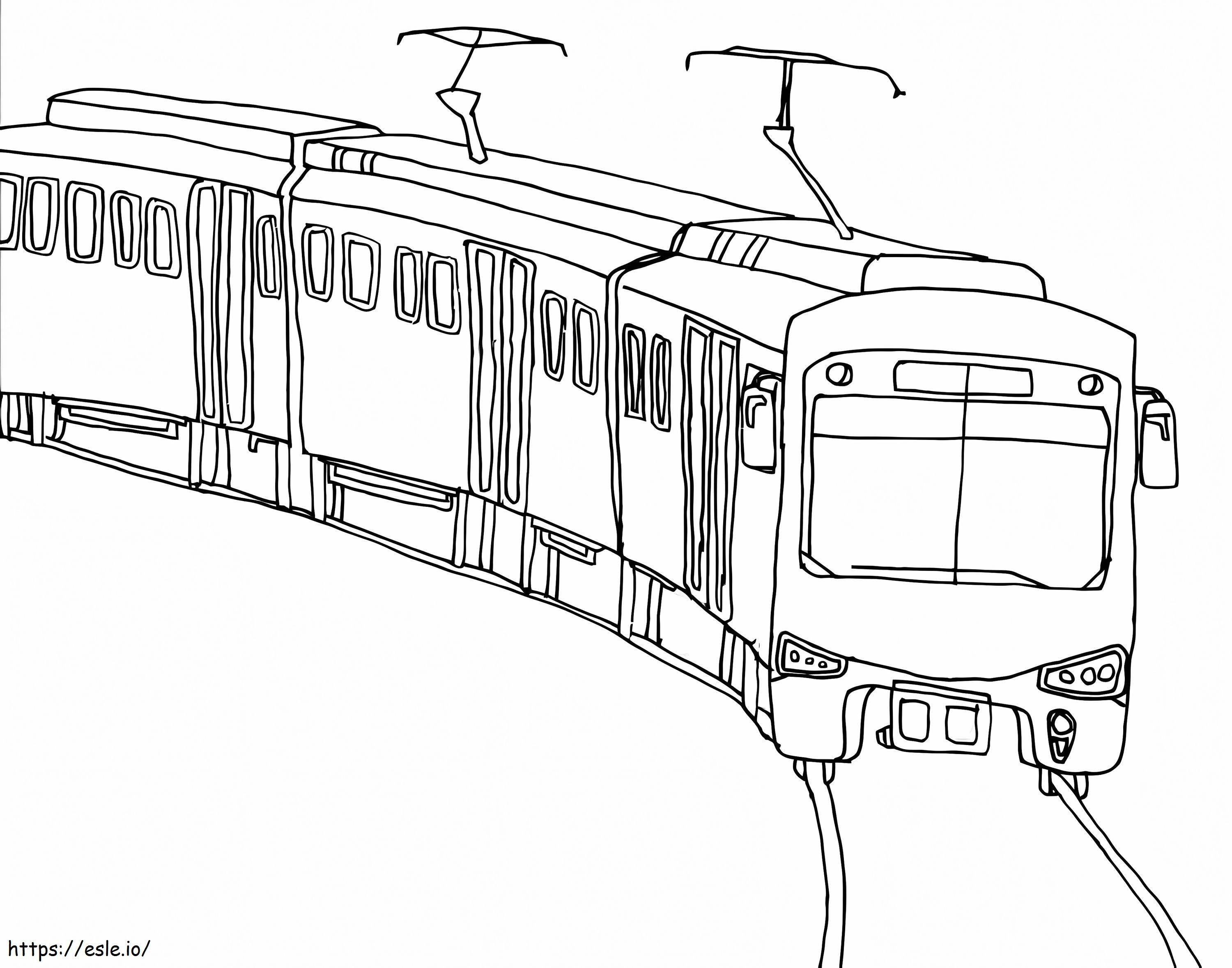 Trem urbano para colorir