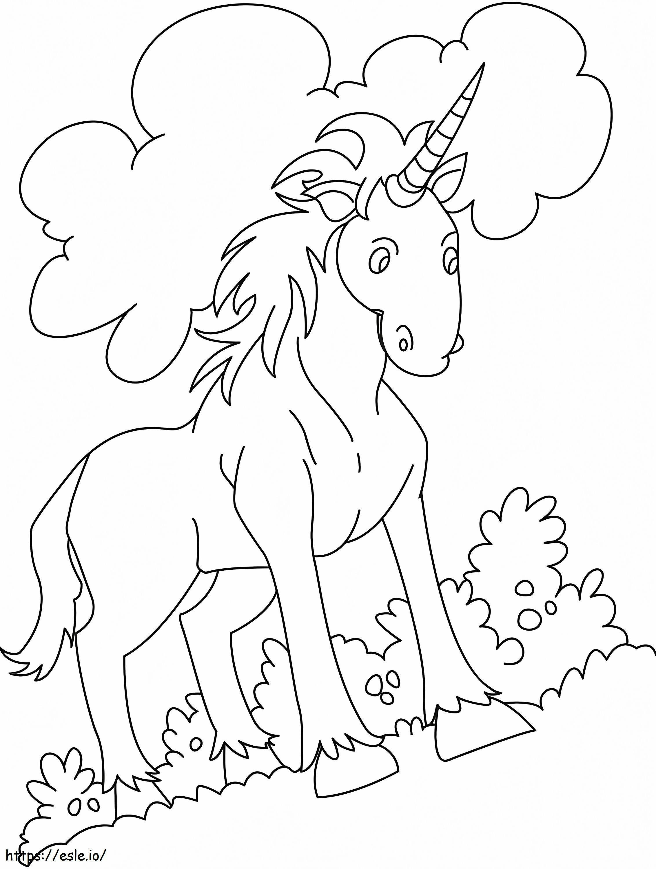 Adorable Unicornio 3 para colorear