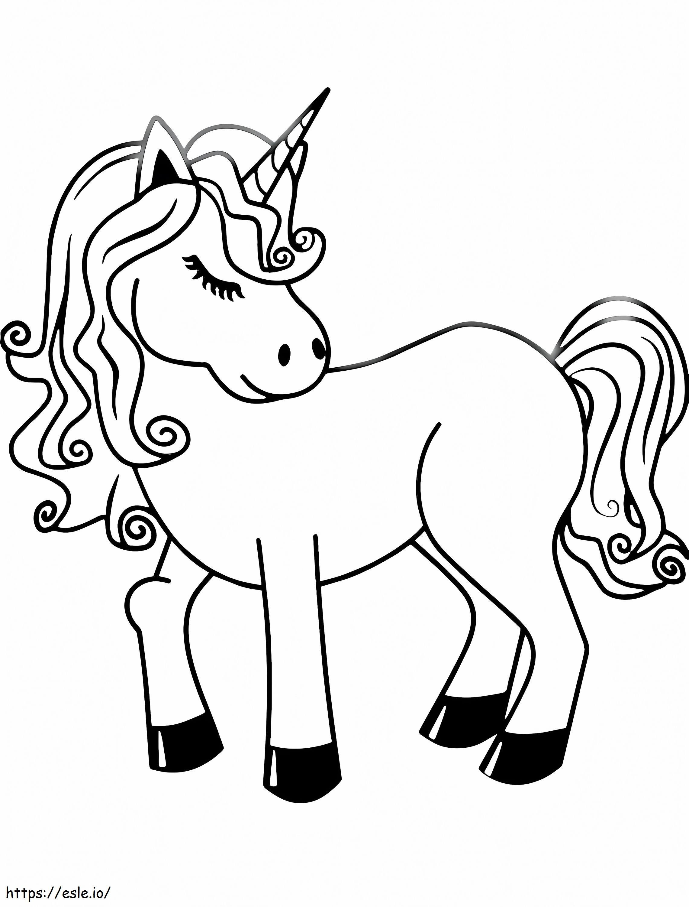 Cute Unicorn 3 coloring page