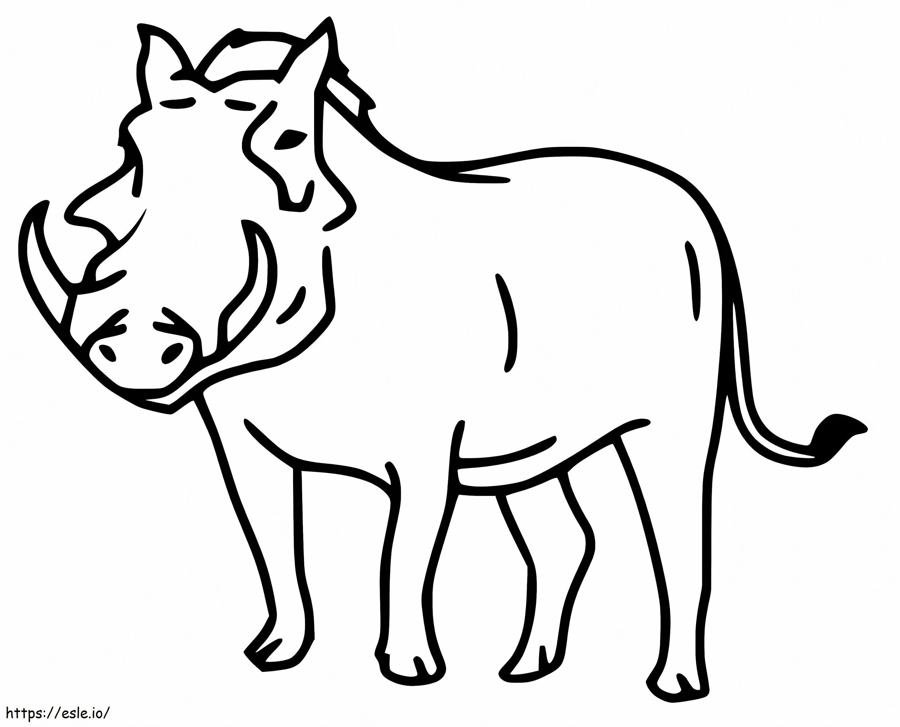 Easy Warthog coloring page