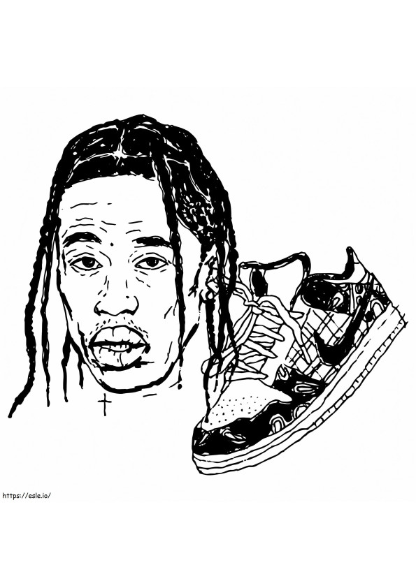 Travis Scott With Nike coloring page
