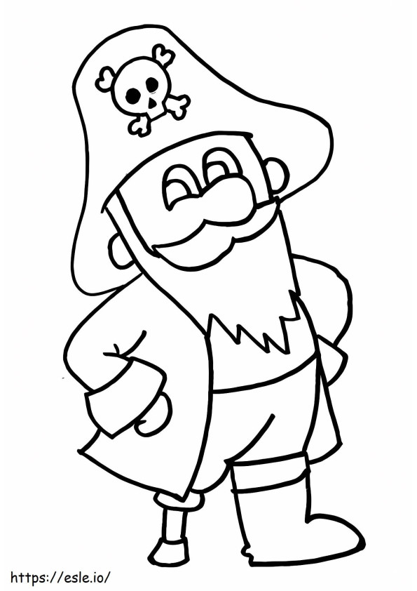 Vecchio pirata sorridente da colorare