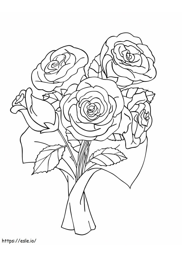 美しいバラの花束 ぬりえ - 塗り絵