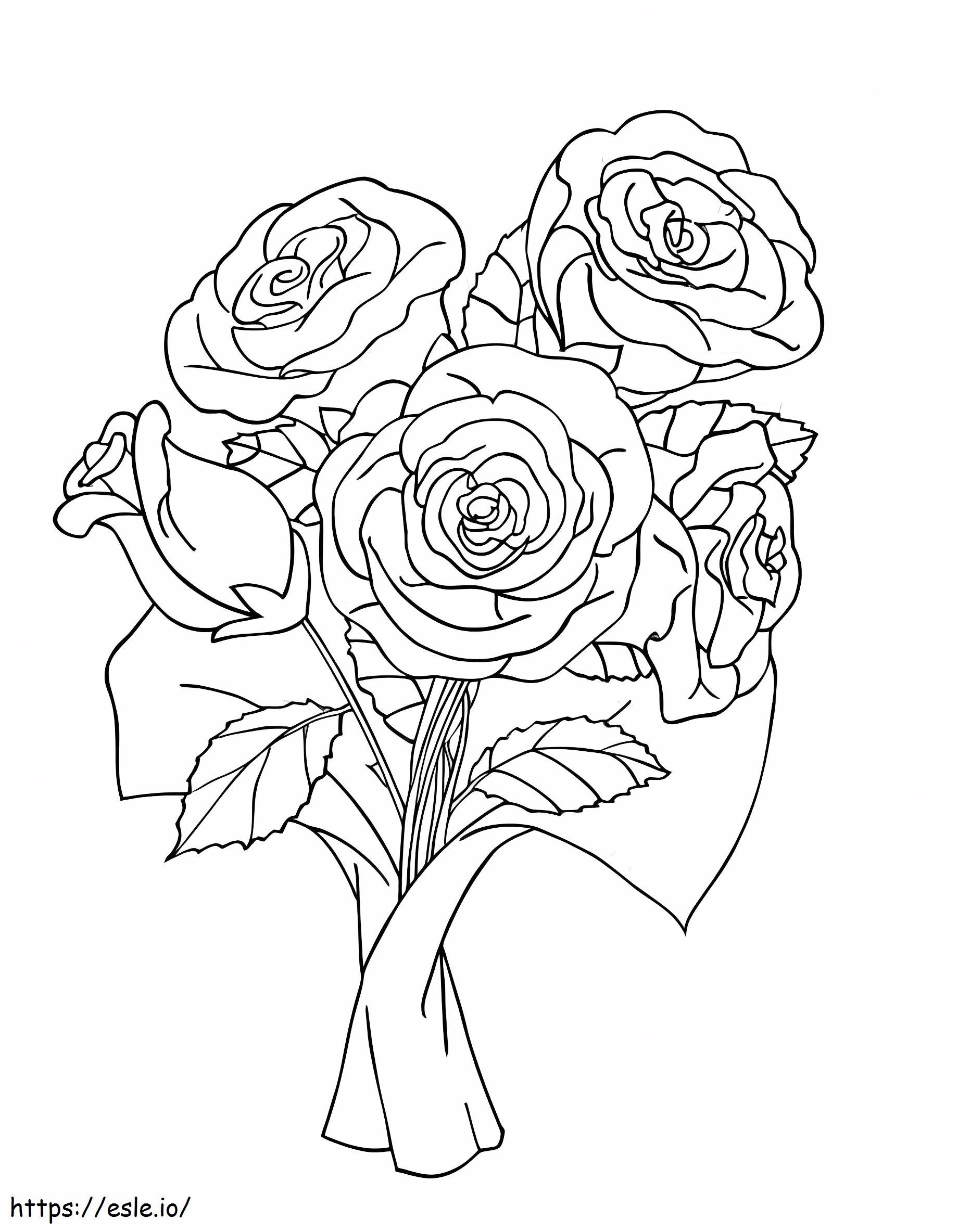 Beautiful Bouquet Of Roses coloring page
