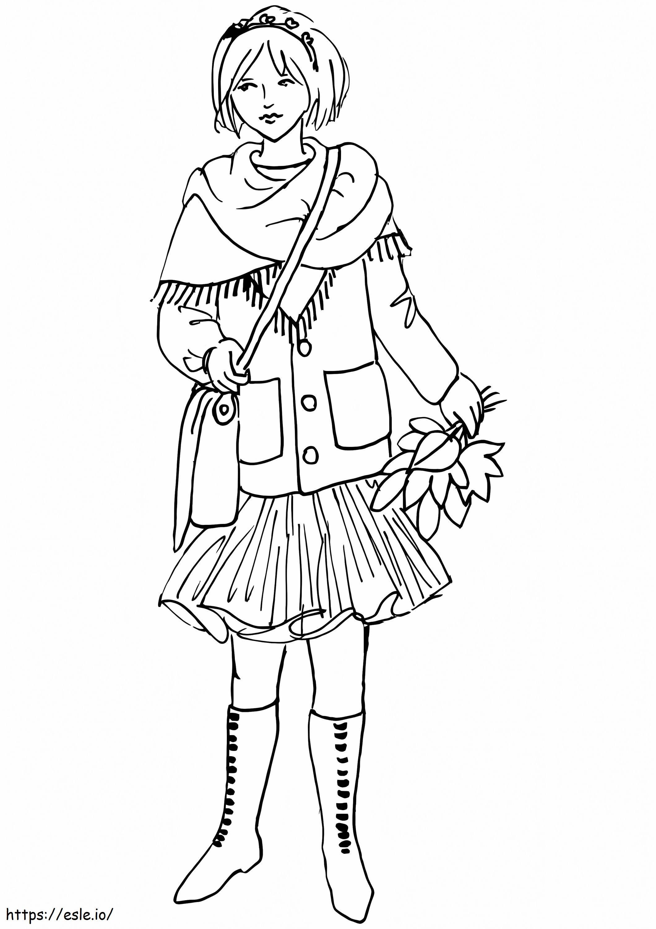Autumn Girl Coloring Page